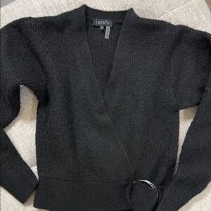 1. State Black Crossover Cropped Sweater